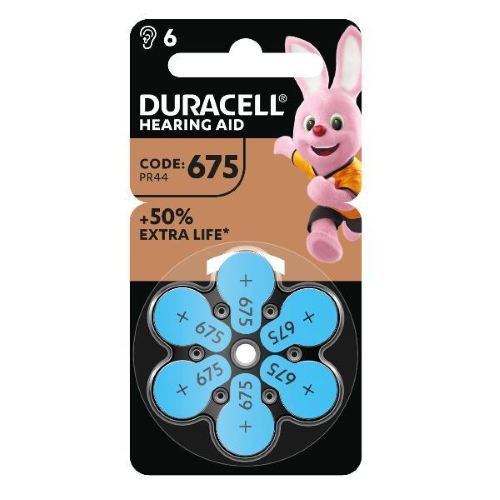 DURACELL EASYTAB 675 BATTERIE AL LITIO PER APPARECCHI ACUSTICI BLU CONF 6 Pz.